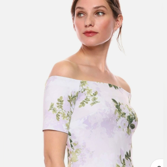 Nwt tags sz 14 Calvin Klein Women's Short Sleeve Off The Shoulder Sheath Dress - Picture 5 of 6